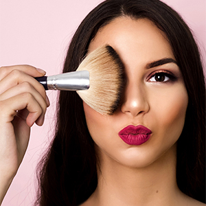 makeup artist on pink background makeup artist on pink background
